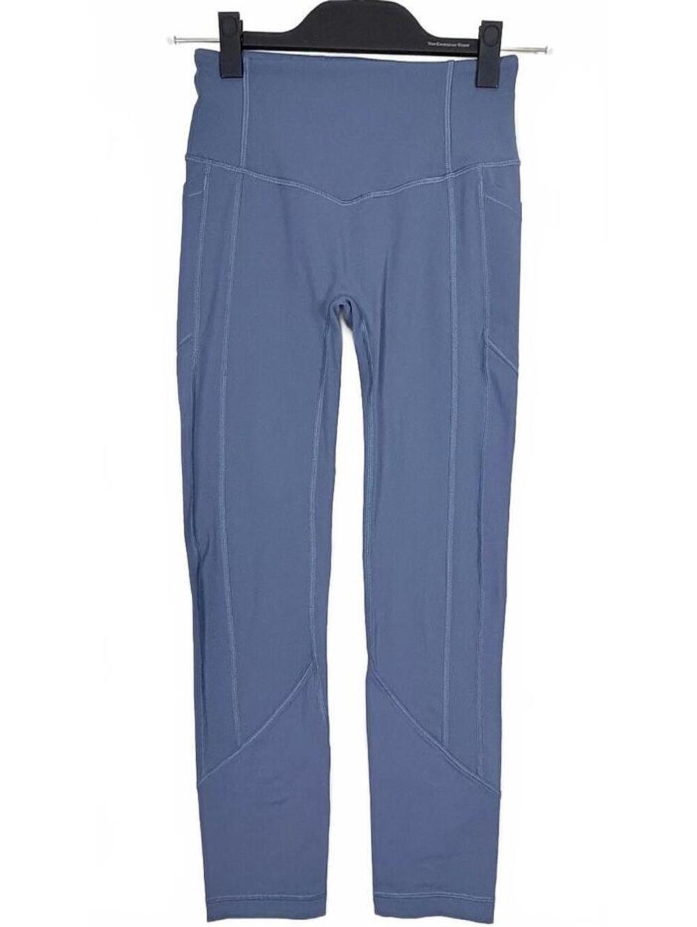 Lululemon All The Right Places Crop 23 Slate Blue Training Leggings Size 4